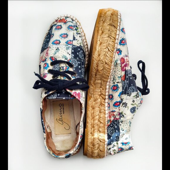 Gairno Floral Lace-up Espadrilles, Made in Spain - Picture 5 of 10